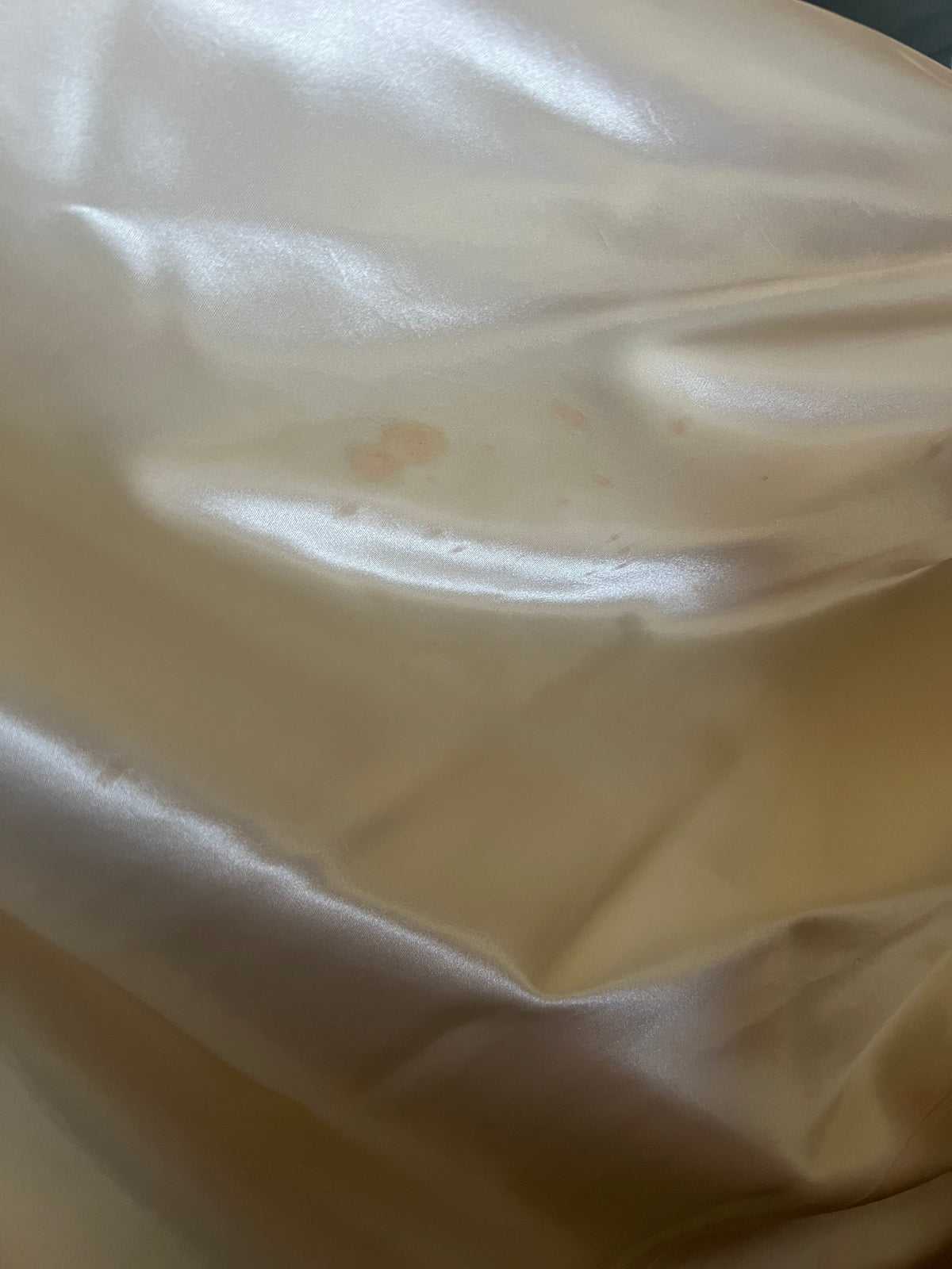 1940's Wedding Gown Creamy Champagne White Satin Pleated Front Gorgeous