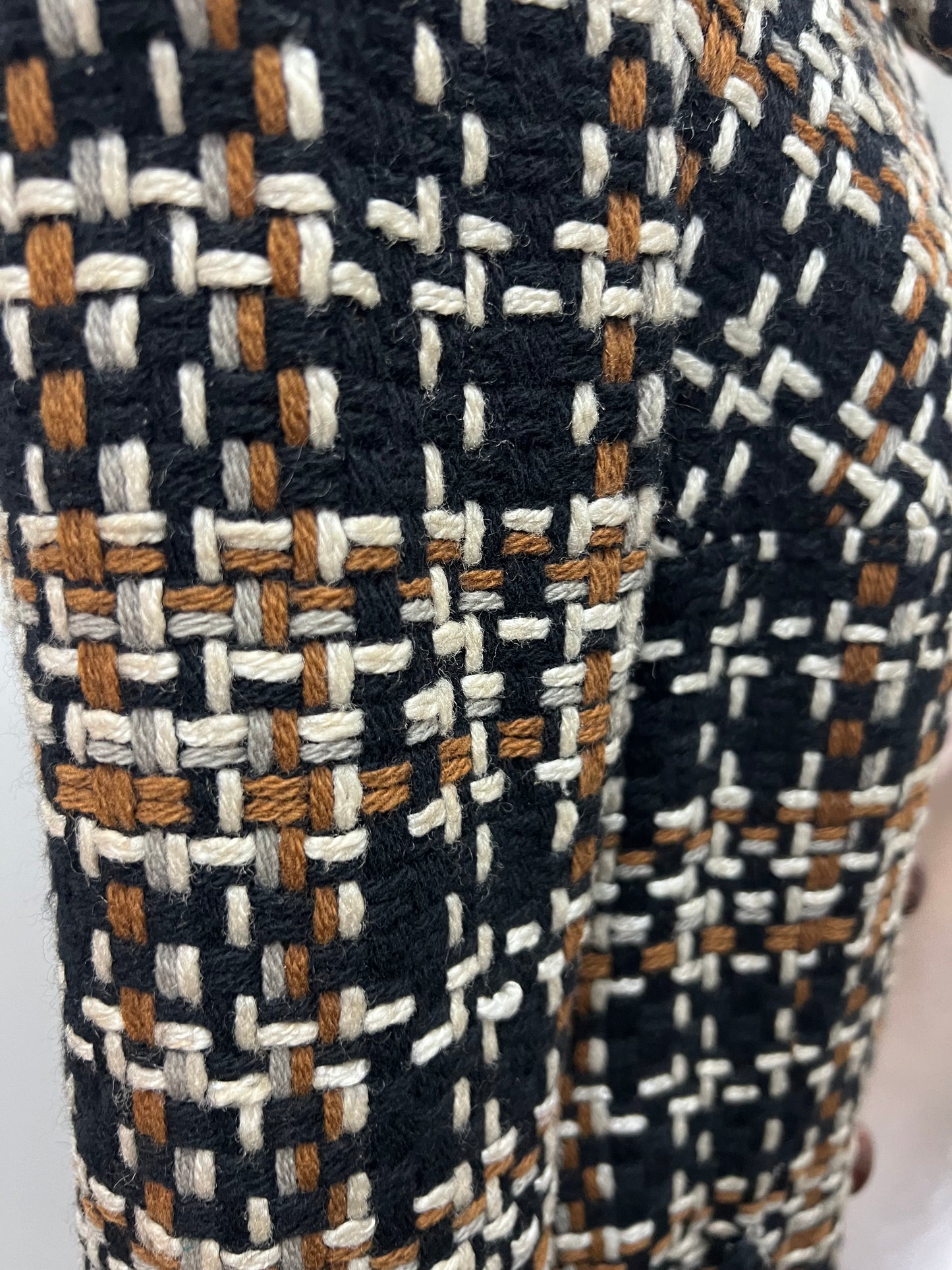 1960 1970 Vintage Black Brown White Wool Coat Perfect