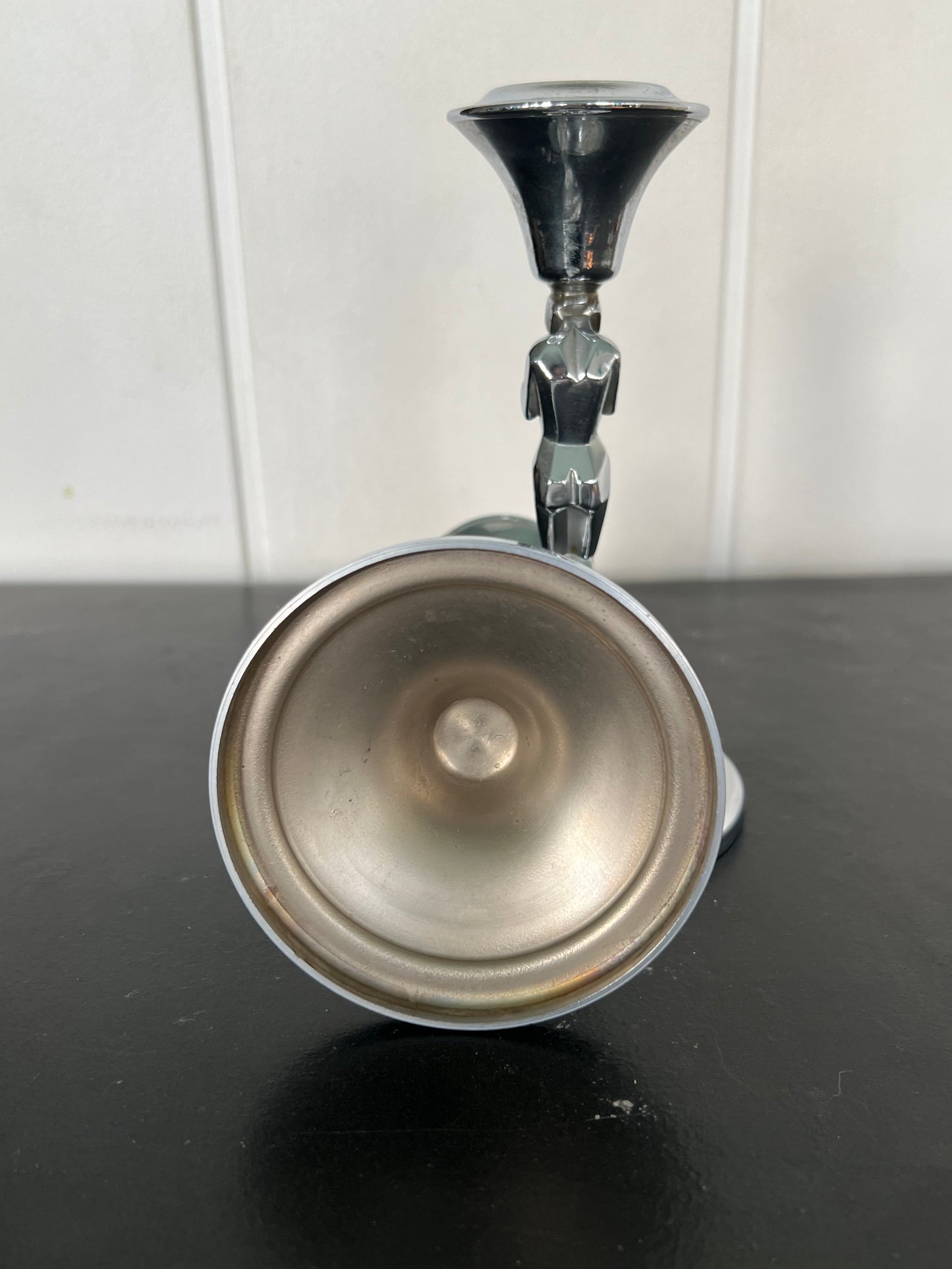 SOLD! 1930 Rare Art Deco Pair of Chrome Weeping Woman Antique Farber Ware Candle Holders