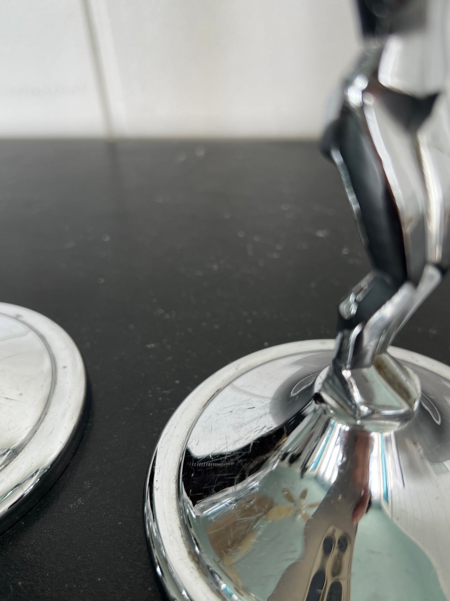 SOLD! 1930 Rare Art Deco Pair of Chrome Weeping Woman Antique Farber Ware Candle Holders