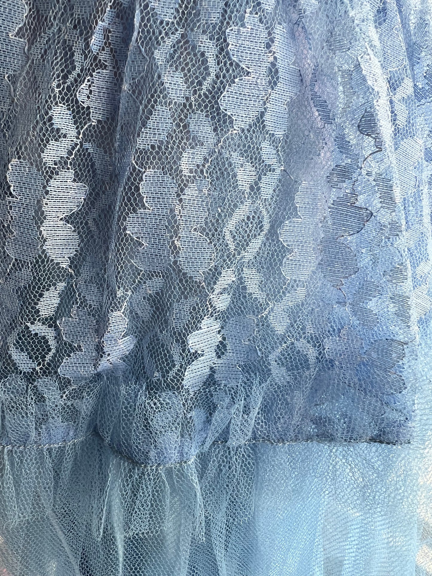 SOLD! 1950's Vintage Blue Periwinkle Tulle and Lace Party Prom Dress with Matching Bolero Cup Cake