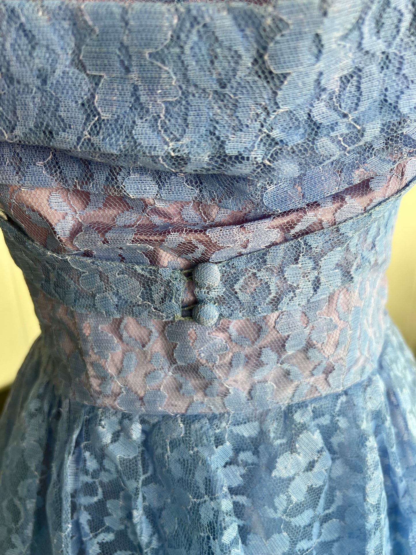SOLD! 1950's Vintage Blue Periwinkle Tulle and Lace Party Prom Dress with Matching Bolero Cup Cake