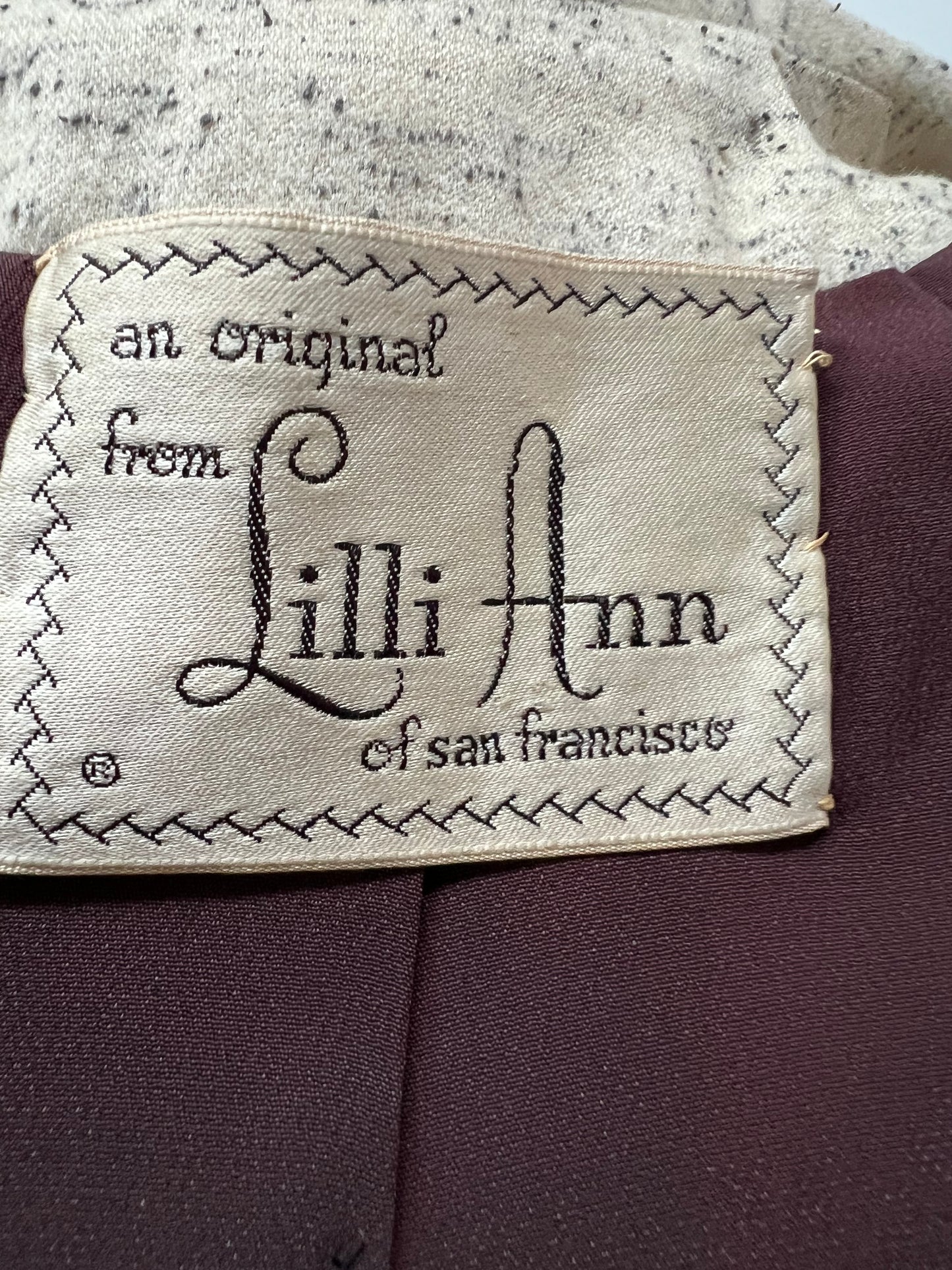 1940 1950 Vintage Nice Size Perfect Lilli Ann Creamy Fleck Wool Suit Full Peplum