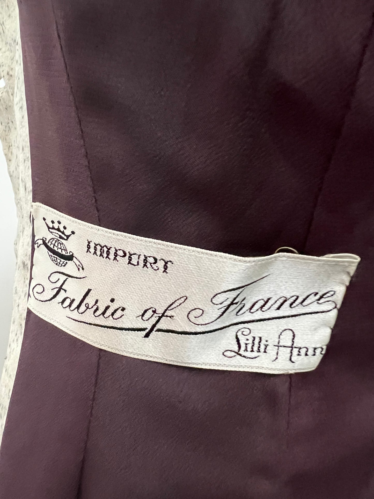1940 1950 Vintage Nice Size Perfect Lilli Ann Creamy Fleck Wool Suit Full Peplum