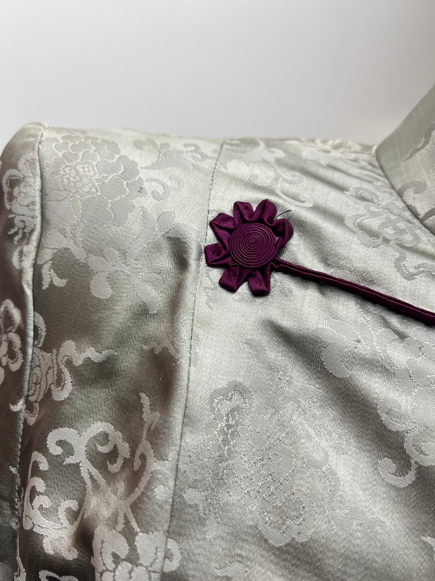 SOLD! 1940's Two Piece Lounge Silk Satin Set Full Peplum Jacket and Wide Leg Palazzo Pants