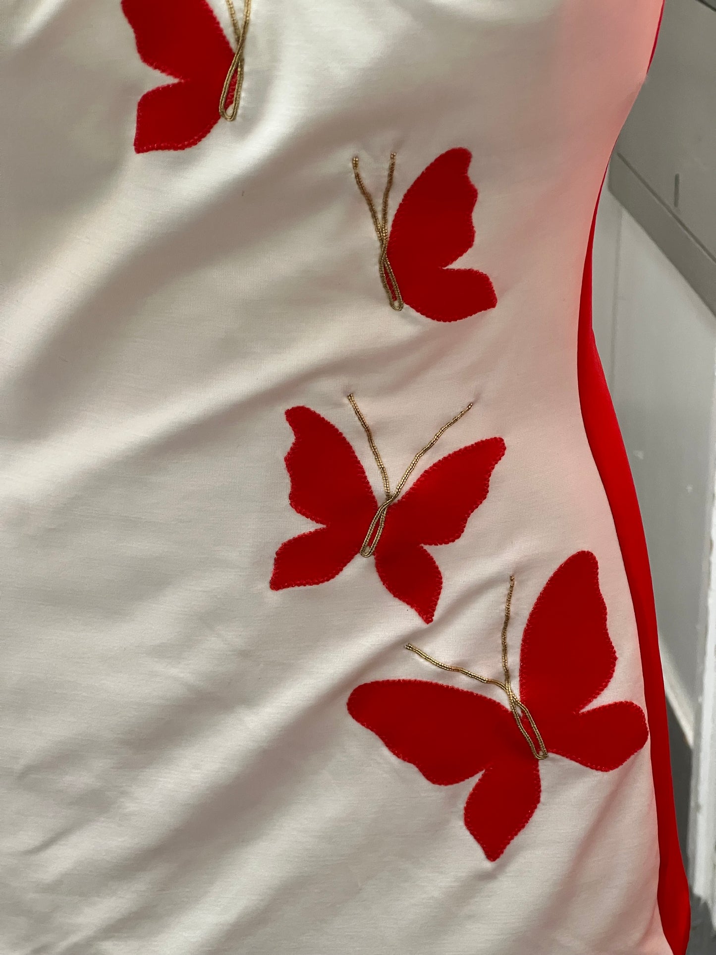 SOLD! 1950 Rare Vintage De Weese Designs One Piece Swimsuit with Coverup Butterfly Appliques Perfect