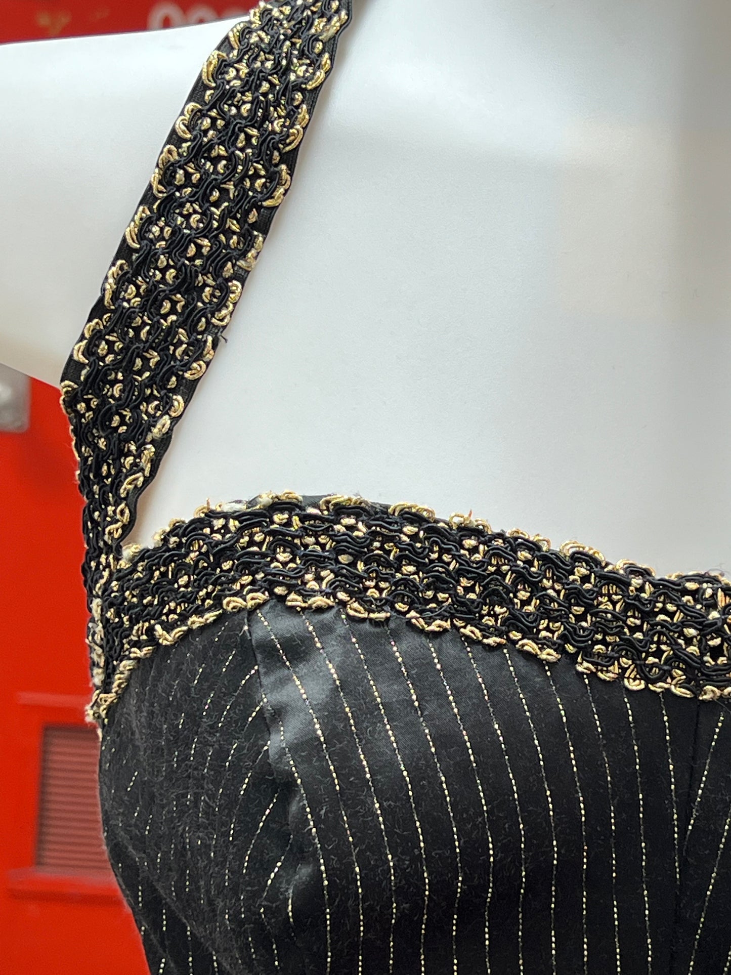 SOLD! 1940 1950 Vintage Original Masterpiece By Catalina Black & Gold One Piece Halter Swimsuit Perfect