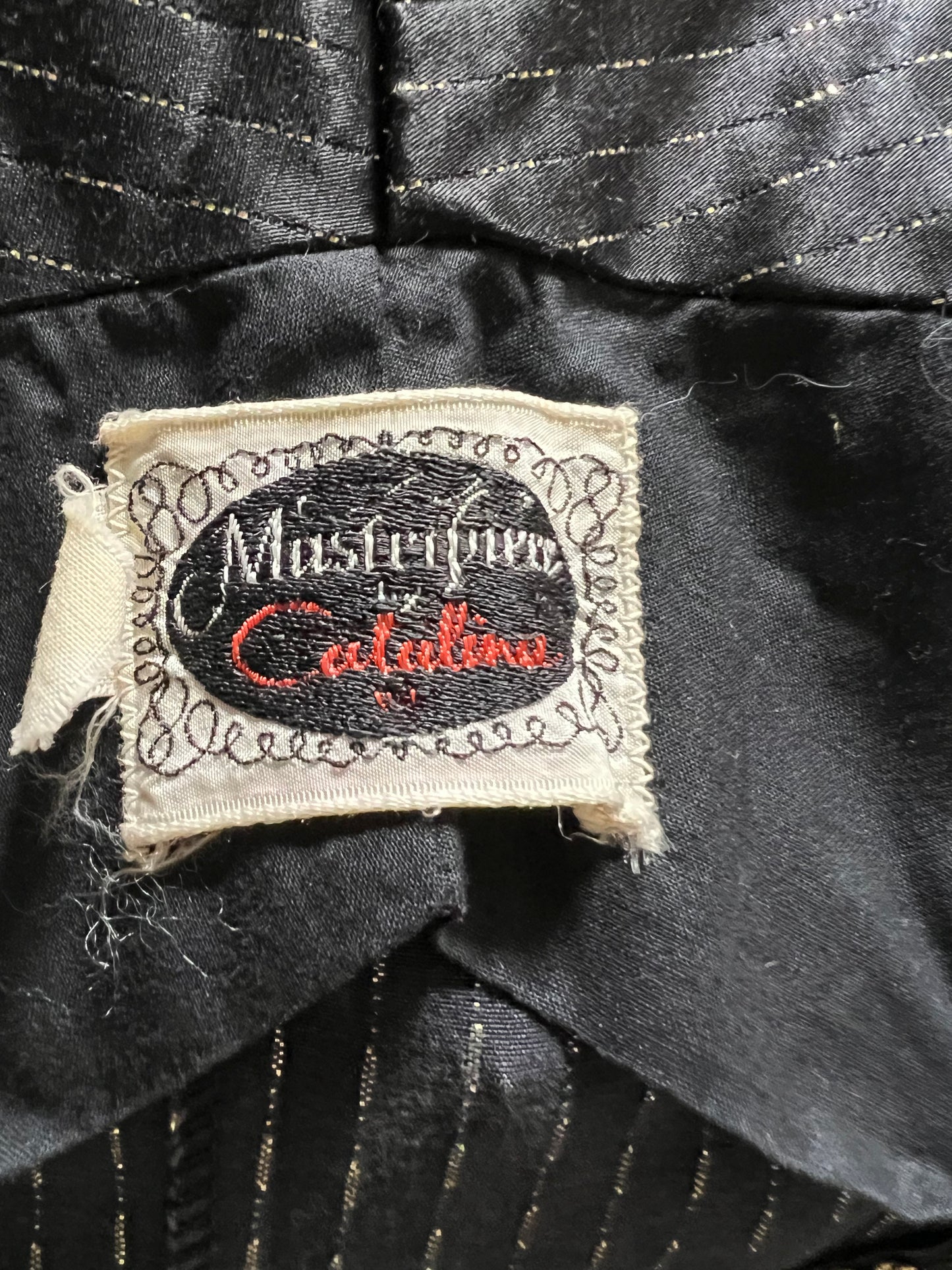 SOLD! 1940 1950 Vintage Original Masterpiece By Catalina Black & Gold One Piece Halter Swimsuit Perfect