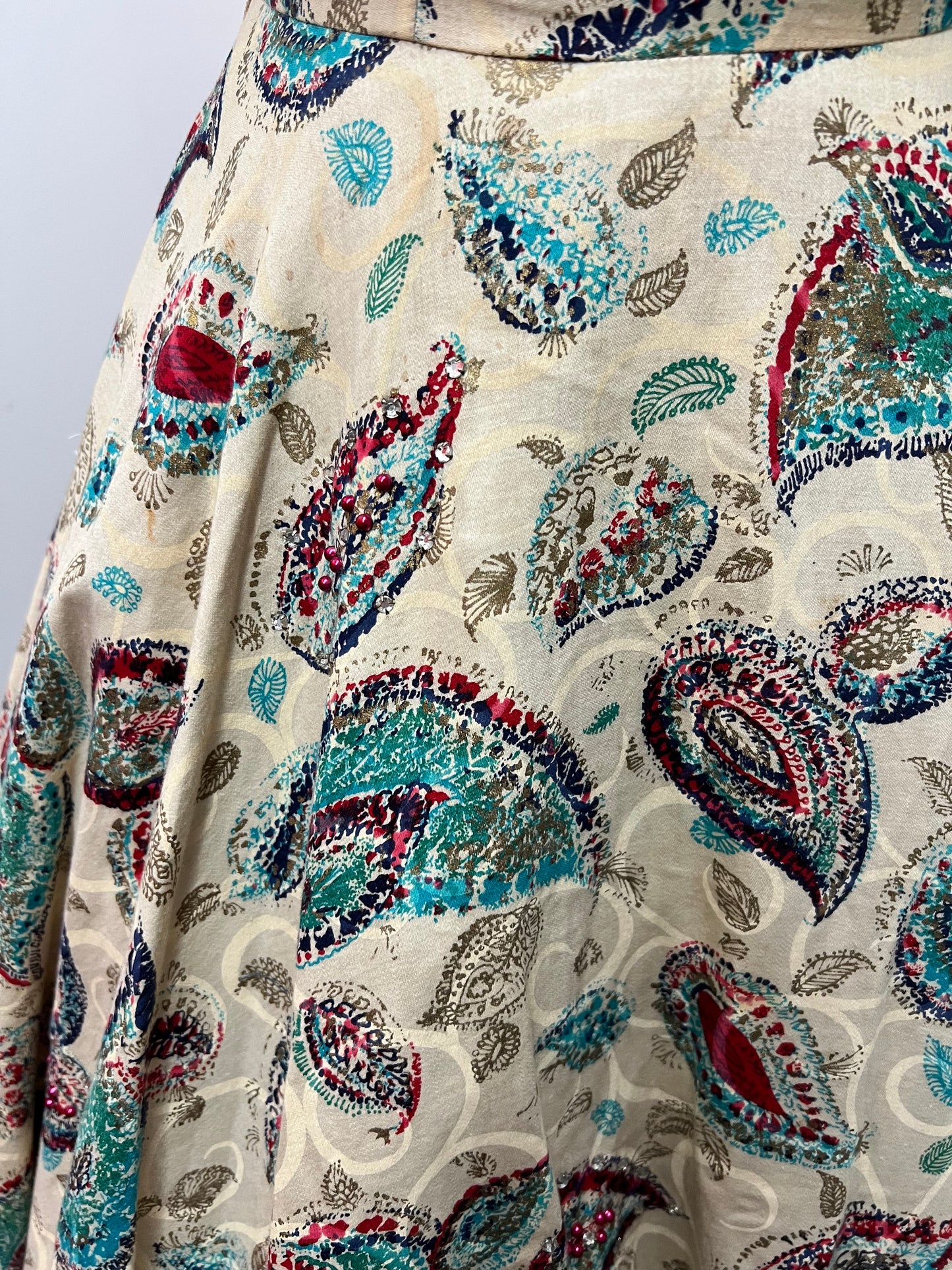 JUST ARRIVED! 1950's Vintage Summer Dress With Rhinestone & Sequins Gorgeous