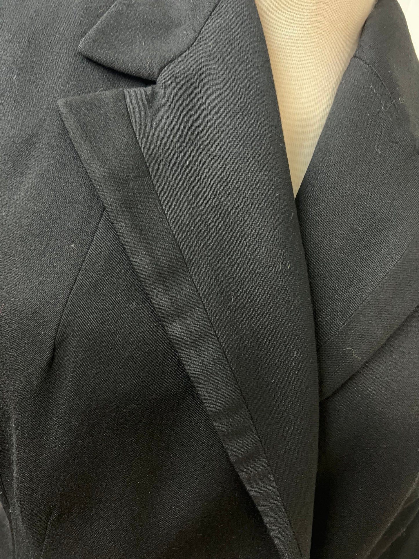 1940 1950 Vintage Lilli Anne Style Deep Rich Black Gabardine Woman's Tuxedo Jacket