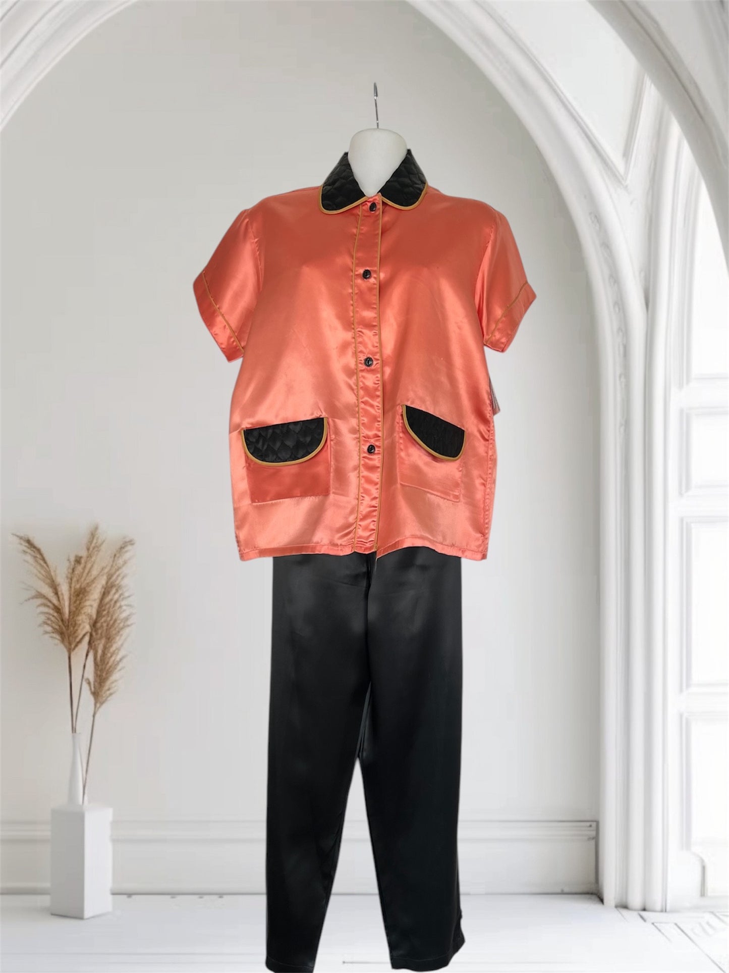 SOLD! 1940's Vintage Two Tone Satin Lounging PJ's