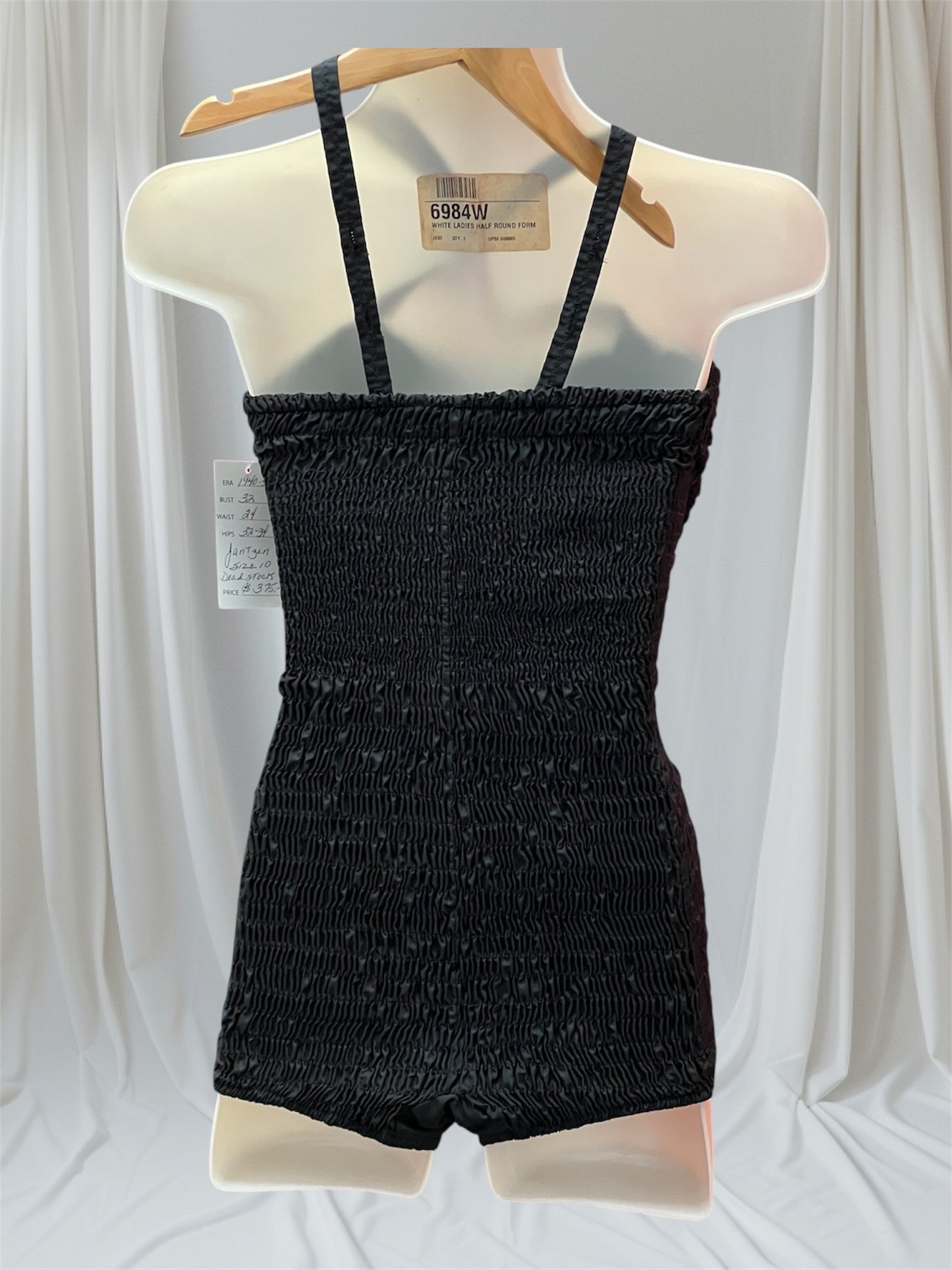 1950 Vintage Jantzen Deep Rich Black Swimsuit Dead Stock Condition