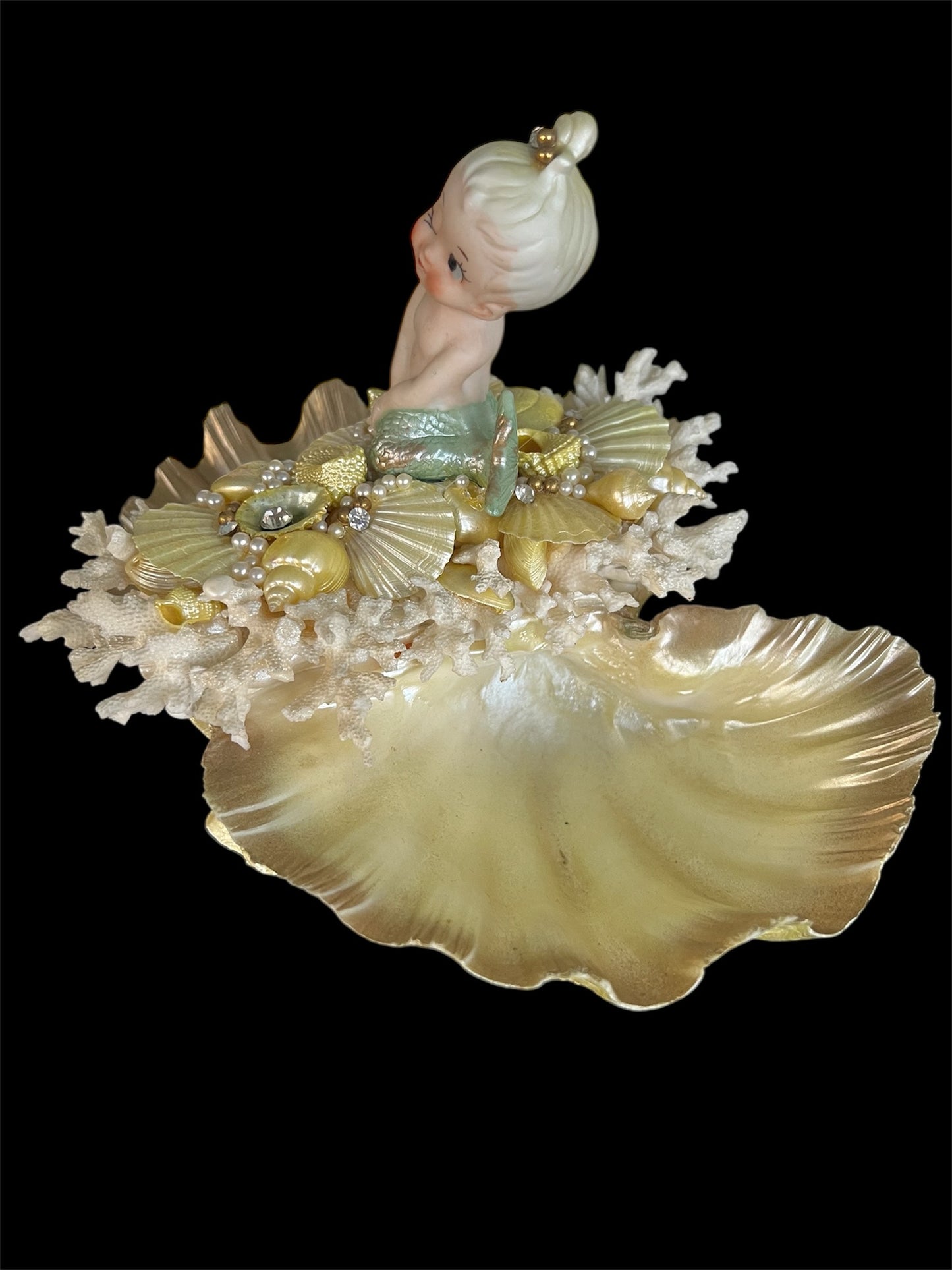 SOLD! JUST ARRIVED! 1950 Vintage Rare Mermaid Shell Dish So Perfect