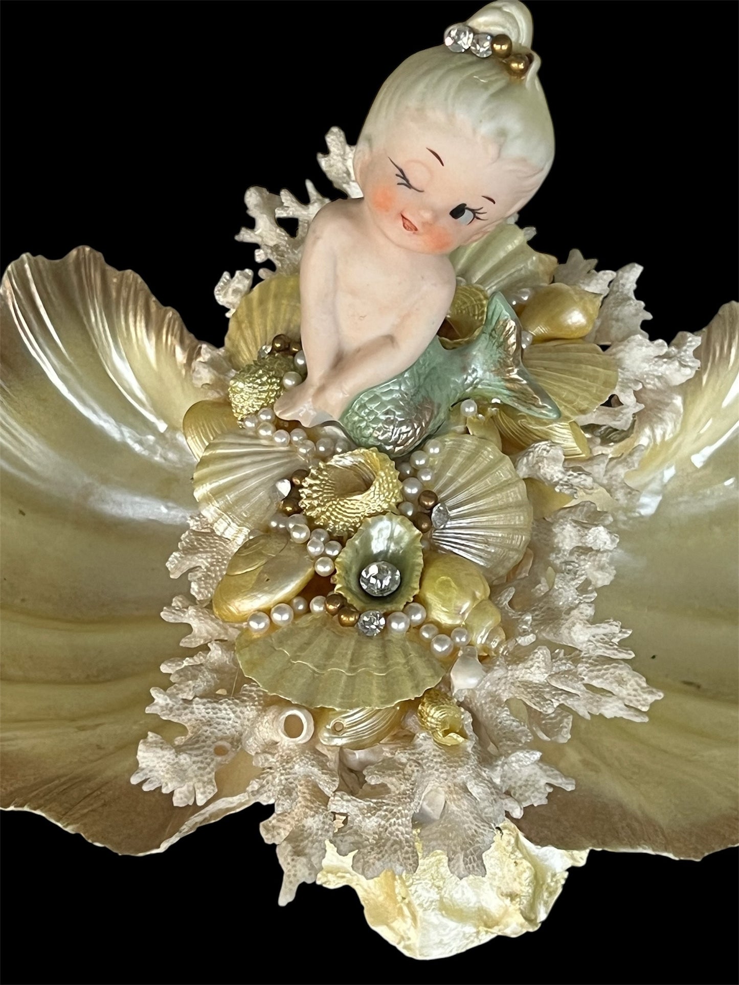 SOLD! JUST ARRIVED! 1950 Vintage Rare Mermaid Shell Dish So Perfect