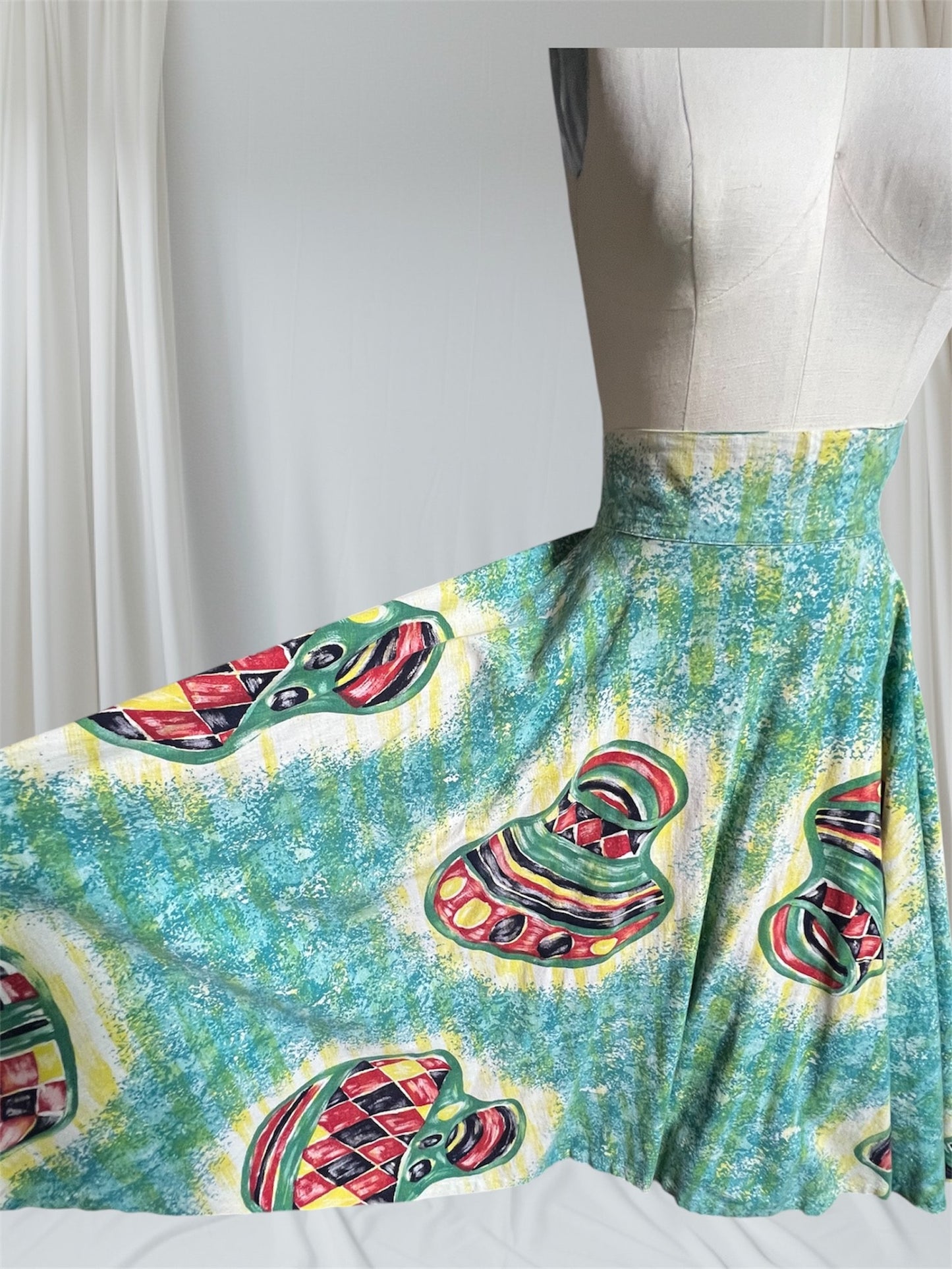 1940 1950 Vintage Mexican Design Circle Skirt Perfect