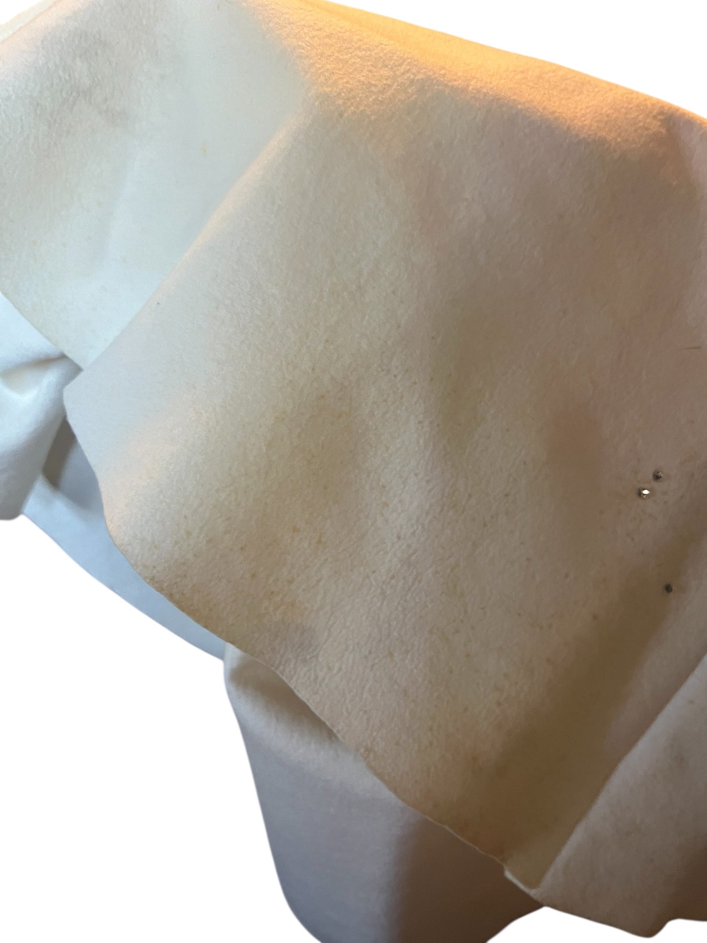 SOLD! 1950's Vintage Christmas Circular Cream Skirt with Xmas Tree Appliques and Rhinestones