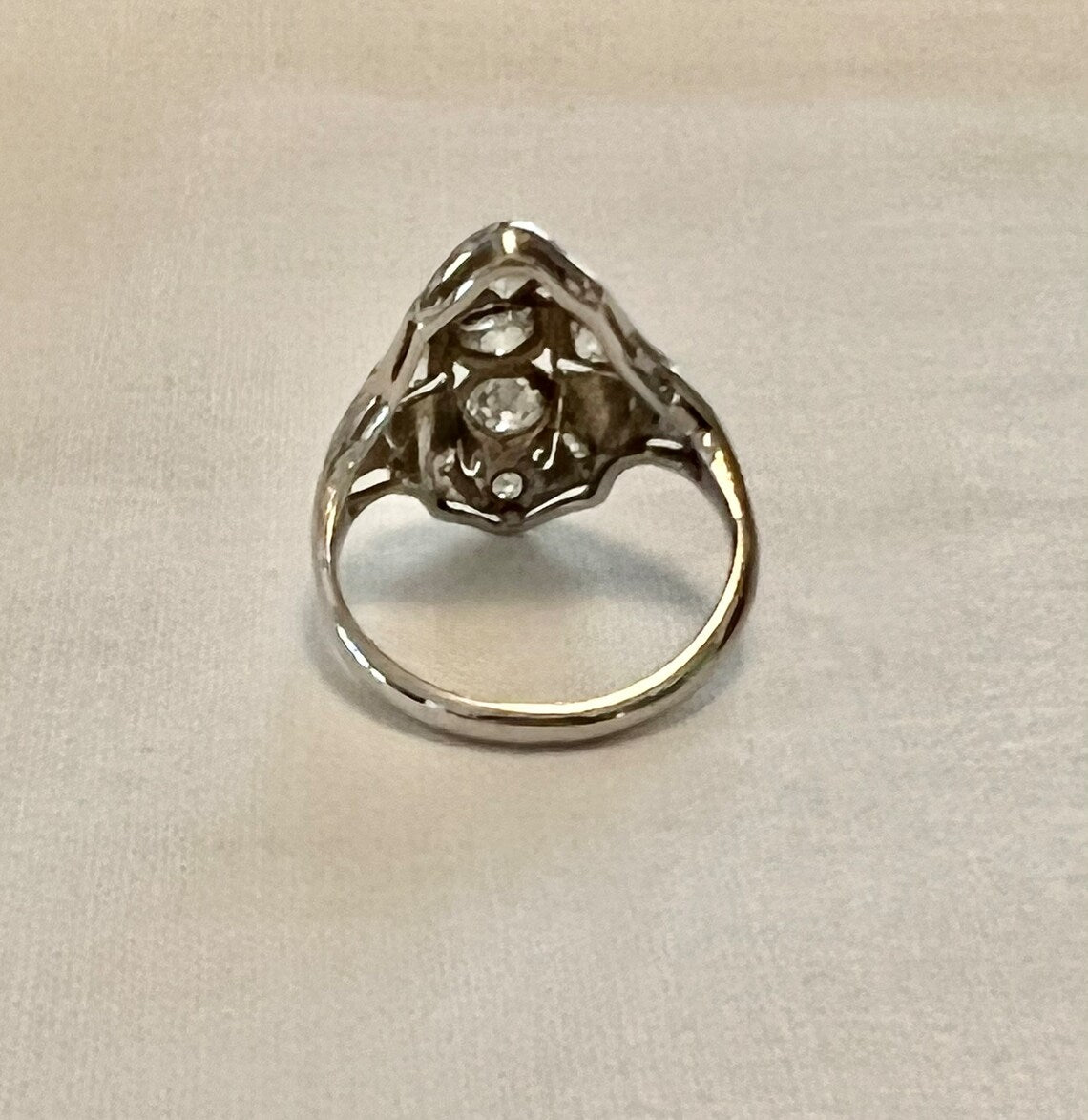 SOLD! Antique Estate Vintage Edwardian 14K White Gold 1.38CTS of Diamonds Ring