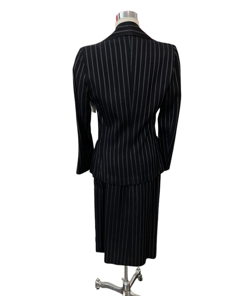 SOLD! 1941 Beautifully Custom Tailored Pin Stripe Wool Gabardine Suit Perfection