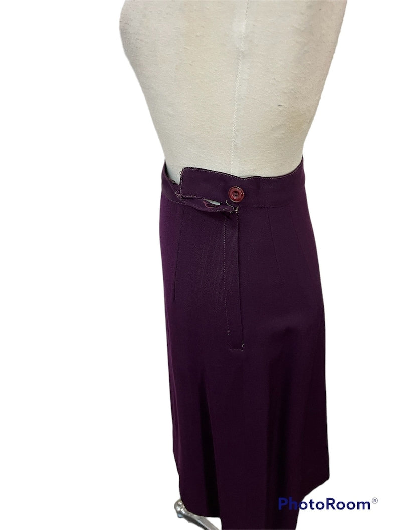 SOLD! 1940 Beautiful Very Lilli Ann Style Gabardine Deep Eggplant Color Suit Dead Stock Gorgeous
