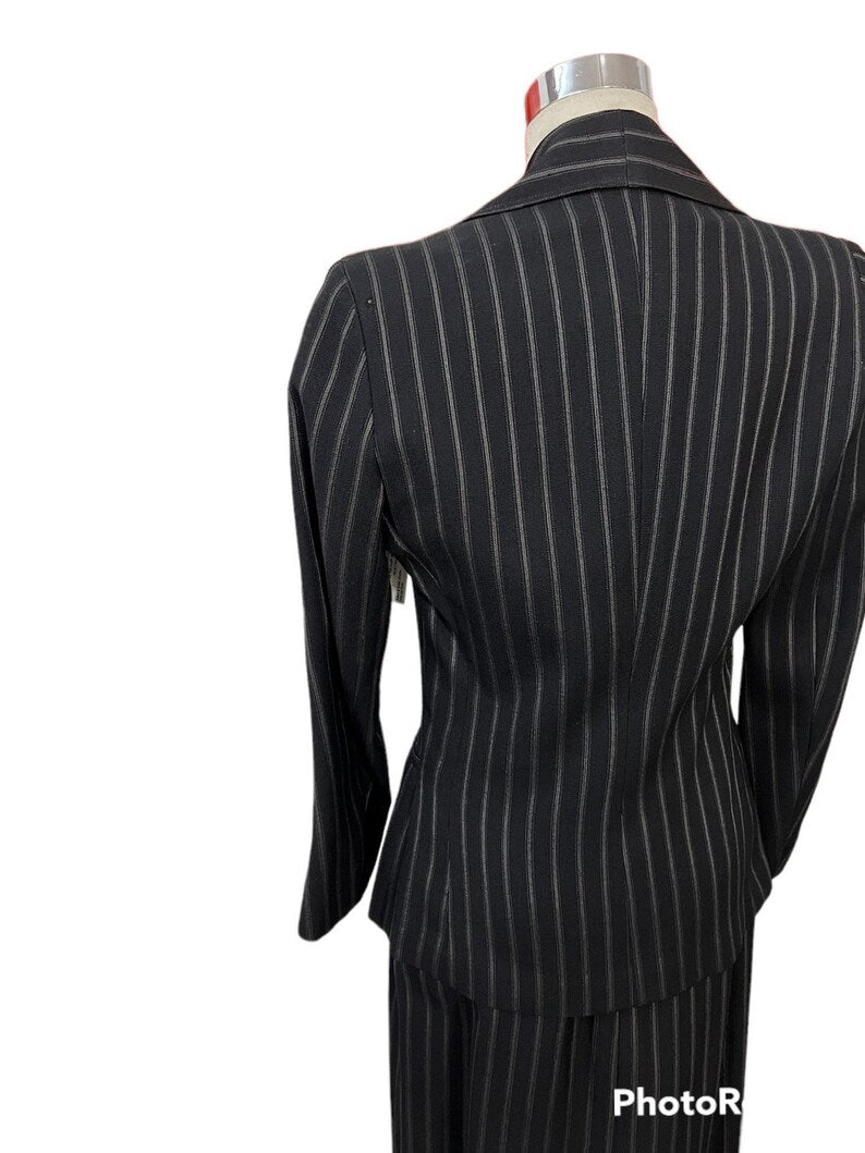 SOLD! 1941 Beautifully Custom Tailored Pin Stripe Wool Gabardine Suit Perfection