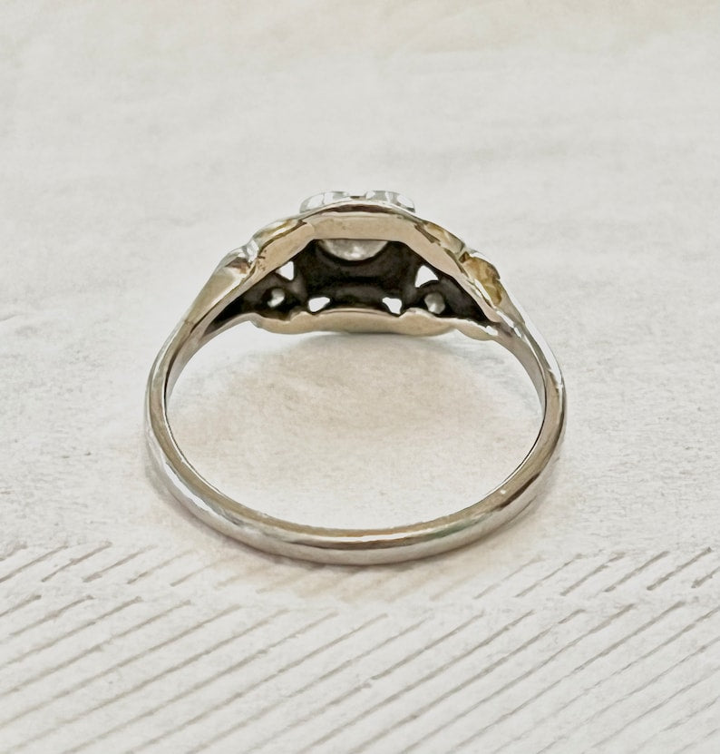 SOLD! Antique Estate Vintage Art Deco 1930 14K White Gold 1/2 Carat Diamonds Ring