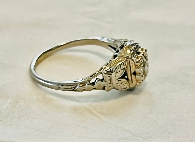 SOLD! Antique Estate 1920 Deco VTG 18K White Gold .33CT Diamond Ring