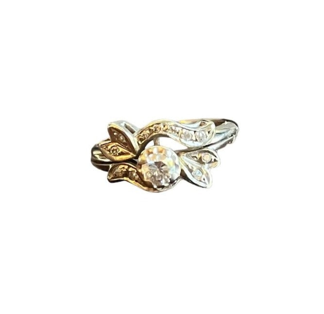SOLD! Antique Estate Vtg Art Deco 1930 14K White Gold Approx .72cts of Diamonds Wedding Ring