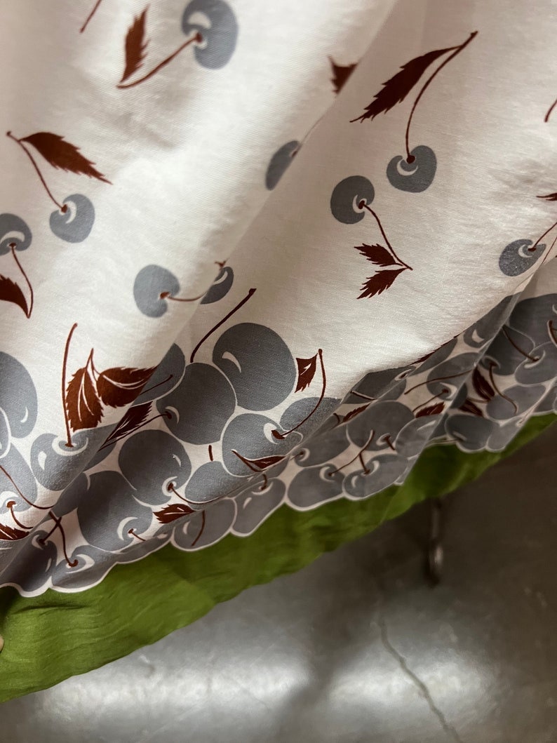 SOLD! 1950's Vintage Halter Strap Shelf Bust Cotton Summer Dress With Cherry Print (Copy)