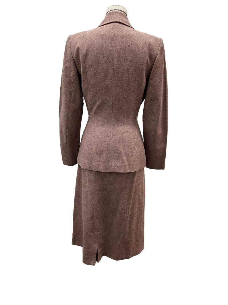 SOLD! 1940 1950 Beautiful Vintage Lilli Ann Style Dusty Rose Wool Suit Dead Stock Gorgeous