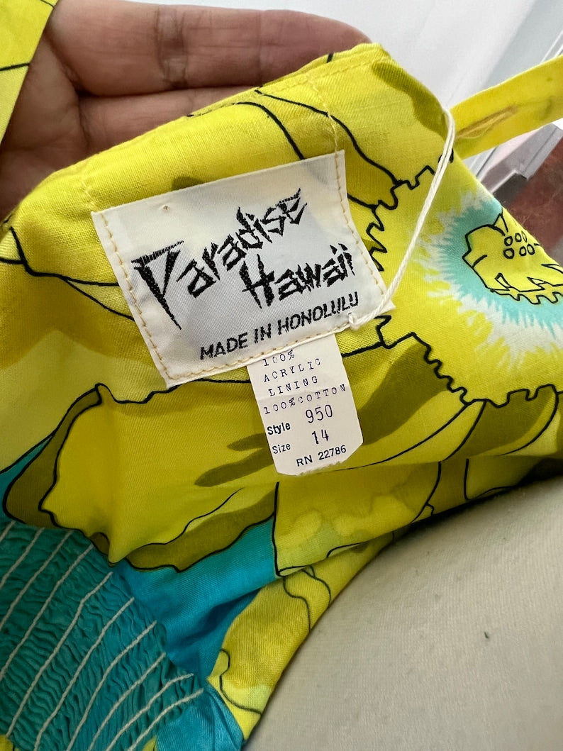 SOLD! 1950 1960 Vintage Paradise Hawaii Swimsuit Romper Size 14