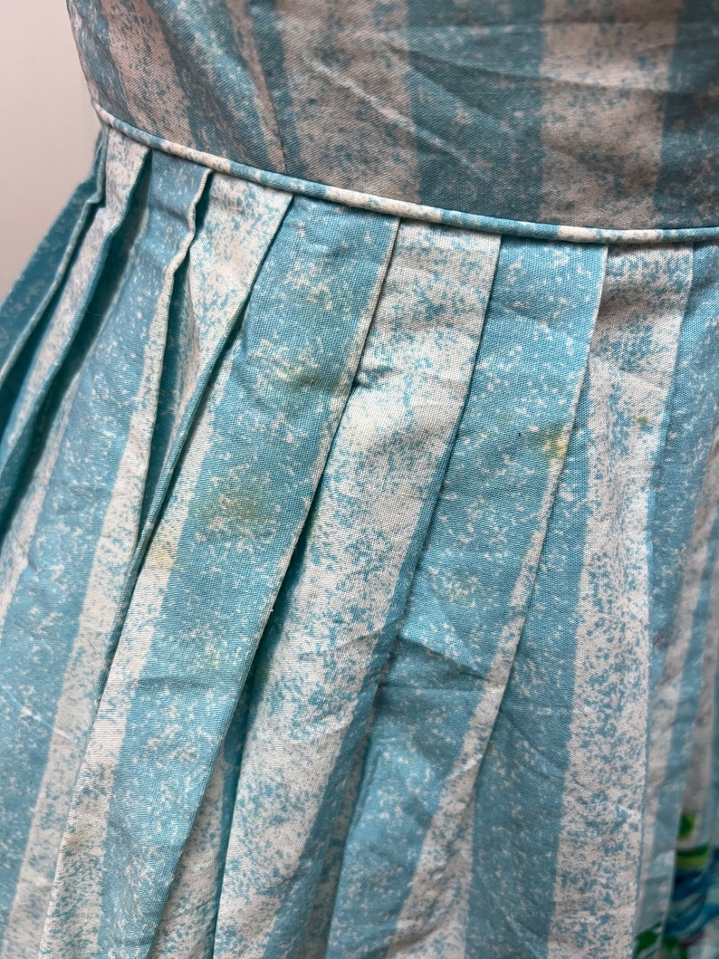 SOLD! 1950's Vintage Cover Girl of Miami Summer Dress with Large Blue Roses Fabulous