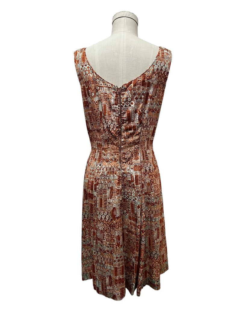 1950's Vintage Large Size Drop Waist Flowing Summer Dress Beautiful Condition
