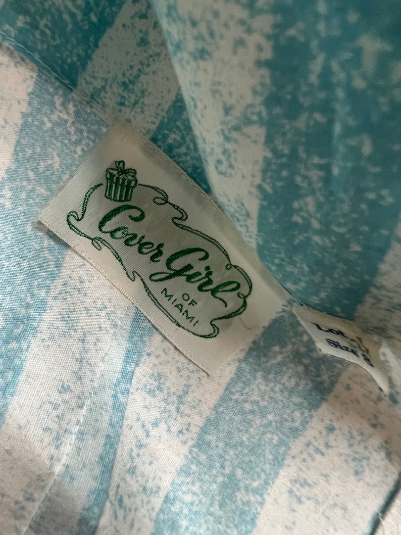 SOLD! 1950's Vintage Cover Girl of Miami Summer Dress with Large Blue Roses Fabulous