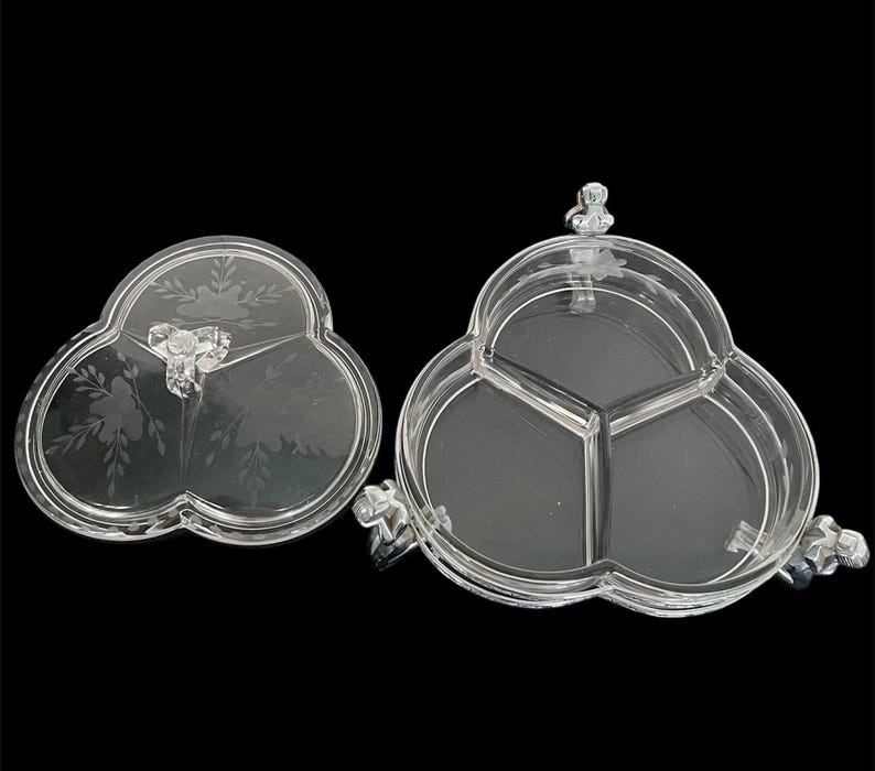 SOLD! 1930 Rare Art Deco Chrome and Glass Weeping Woman Antique Farber ware Condiment Serving Bowl