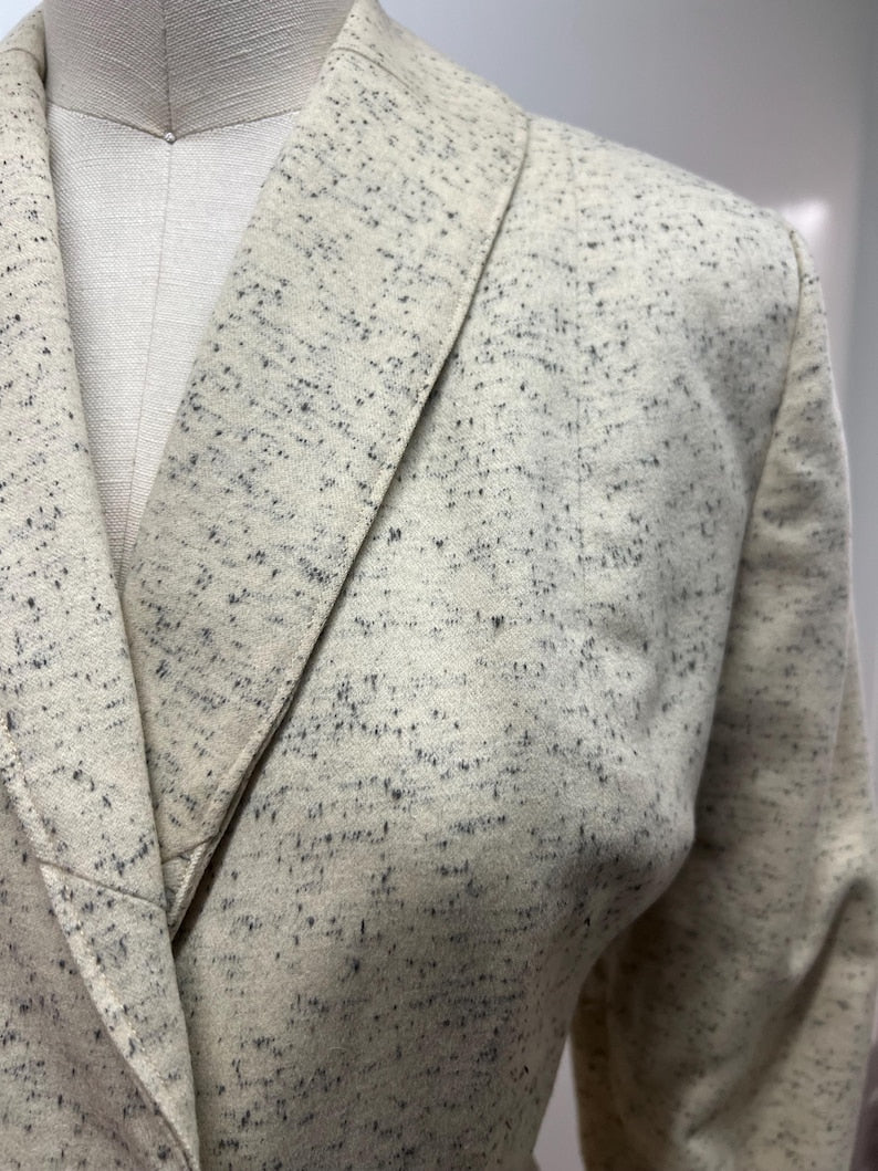 1940 1950 Vintage Nice Size Perfect Lilli Ann Creamy Fleck Wool Suit Full Peplum