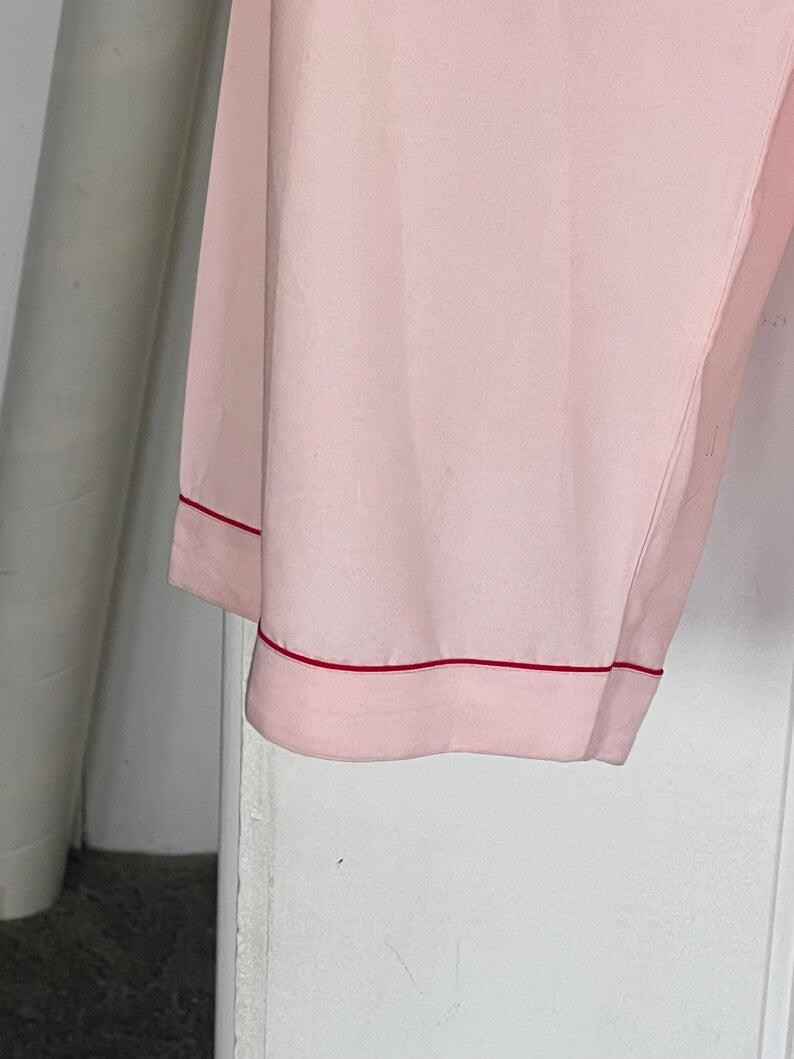 SOLD! 1940's 1950's Rare Vintage Soft Pink Embroidered Silky Lounging PJ's