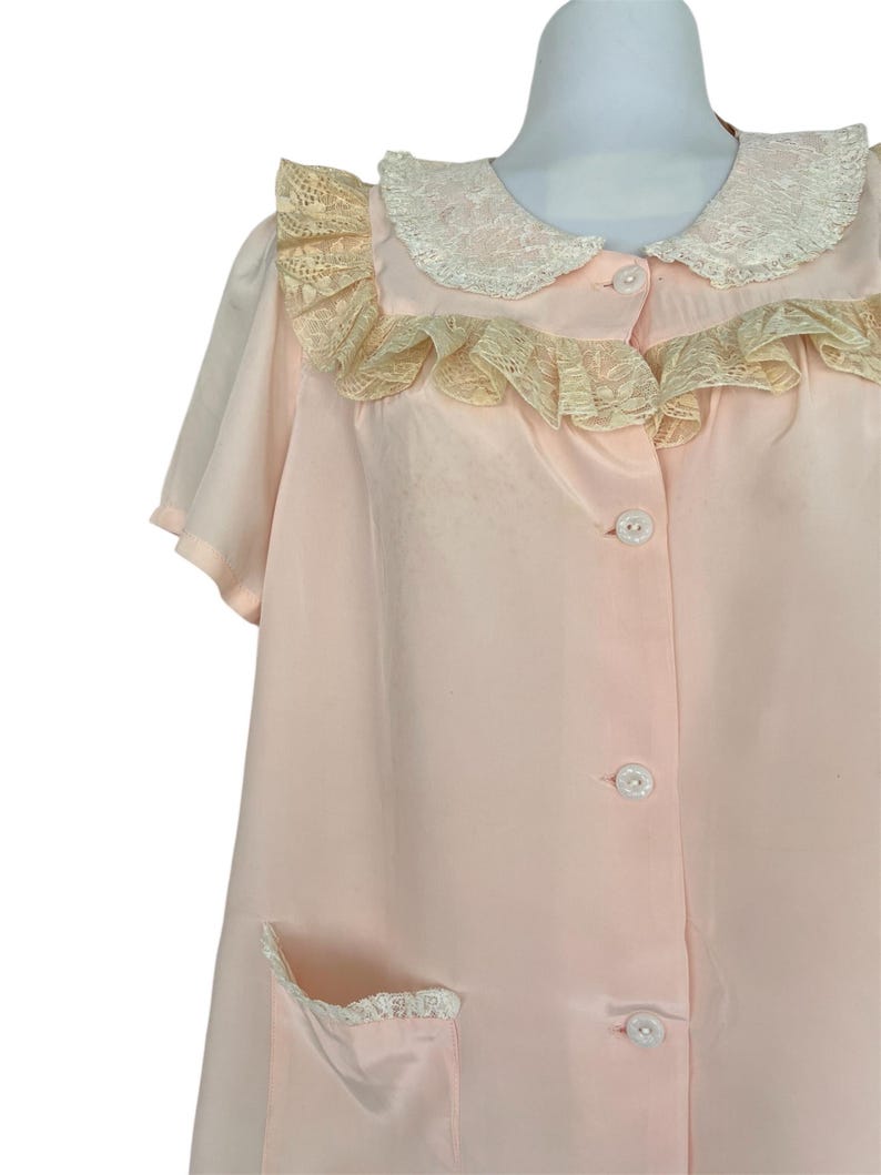 1940's 1950's Rare Vintage Soft Pink Embroidered Silky Lounging PJ's