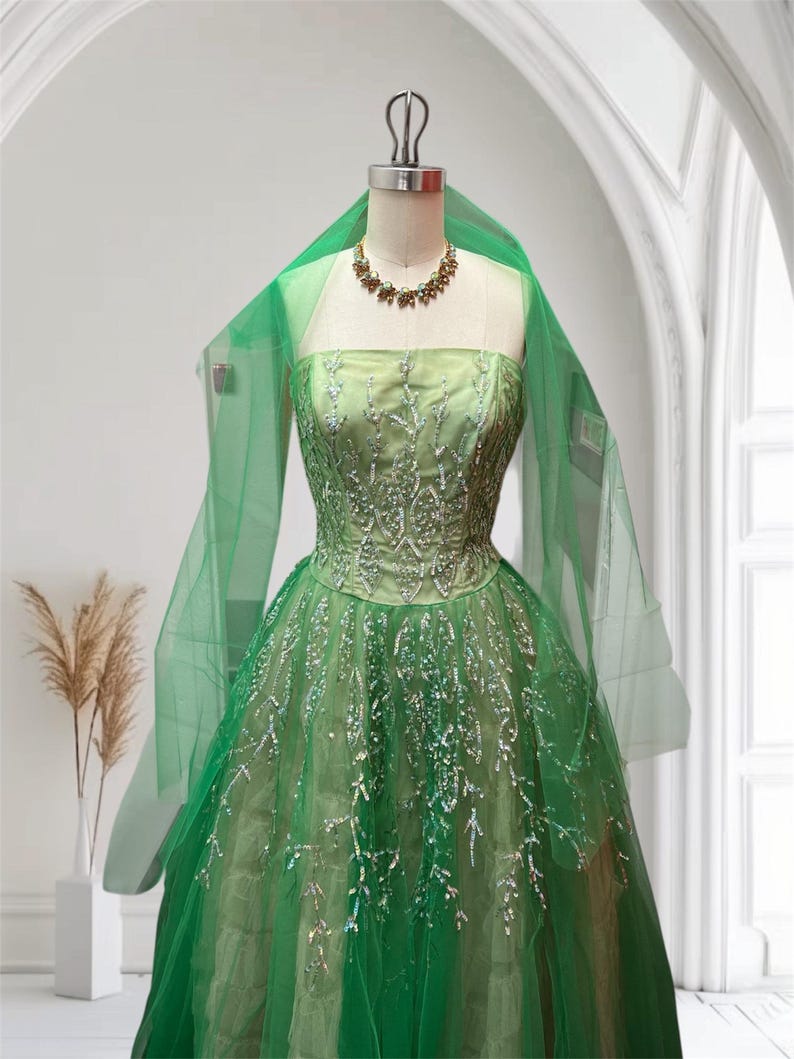 SOLD! 1940 1950 Vintage Bright Lime Green Tulle Party Prom Evening Gown Cup Cake