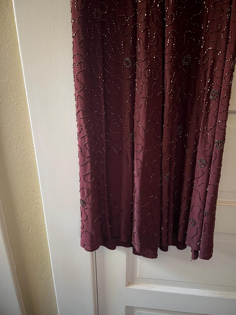 SALE!! 1950's Vintage Fully Cooper Beaded Chocolate Brown Evening Gown