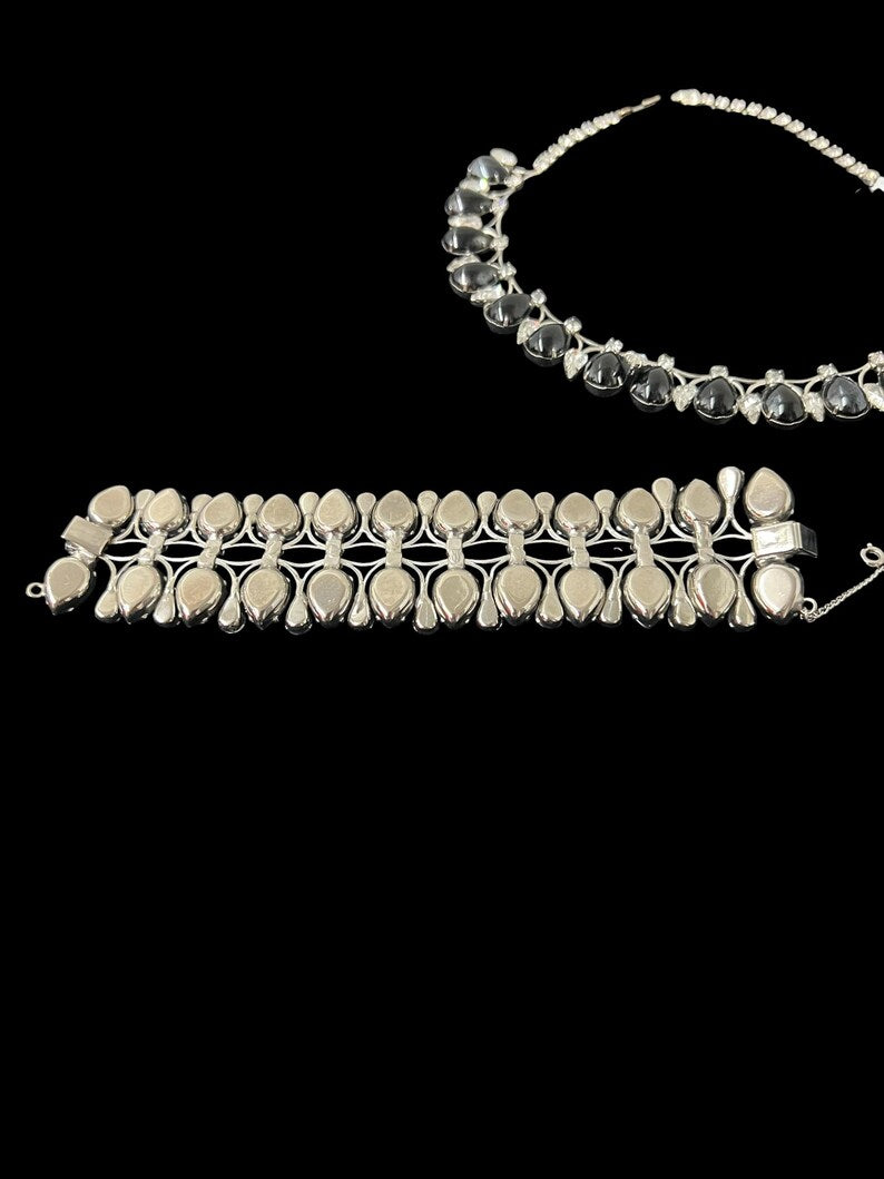 SALE!! 1950 Vintage Rare Weiss Parure Set Necklace Bracelet Earrings Brooch Set Gorgeous Beautiful Perfect