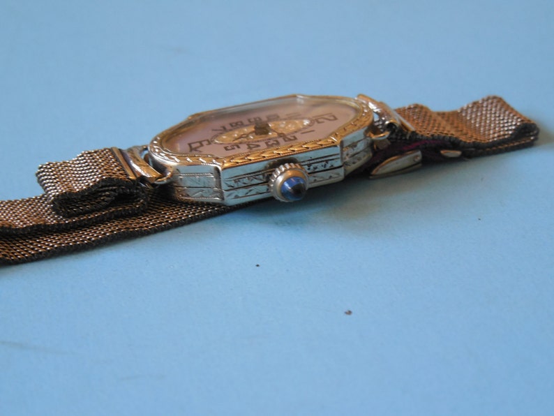 SOLD! 1900 1920 Antique Estate VTG 18K White Gold Goering Watch Lavender Face