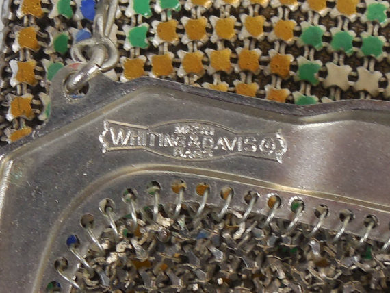 SOLD! All Original Whiting and Davis Vintage Antique Estate Art Deco Enameled Steal Mesh 1900's 1920's Purse Original
