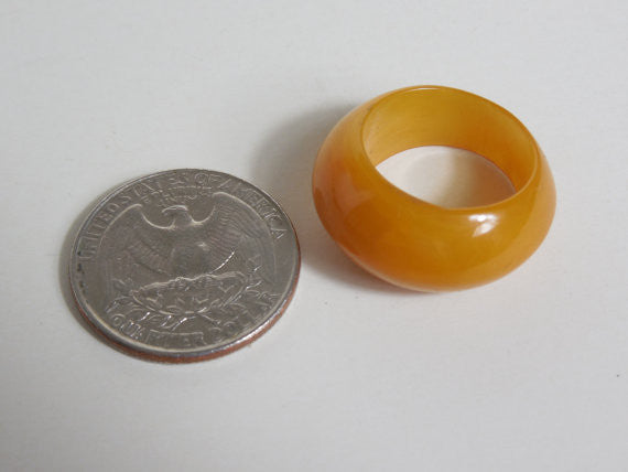 1930 1940 Bakelite Butterscotch Slightly Marbled Ring Band