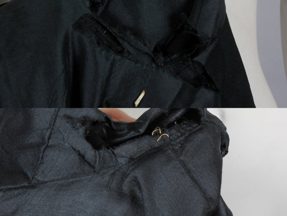 1950 Rich Black Soft Wool Jacket with Rhinestone Buttons