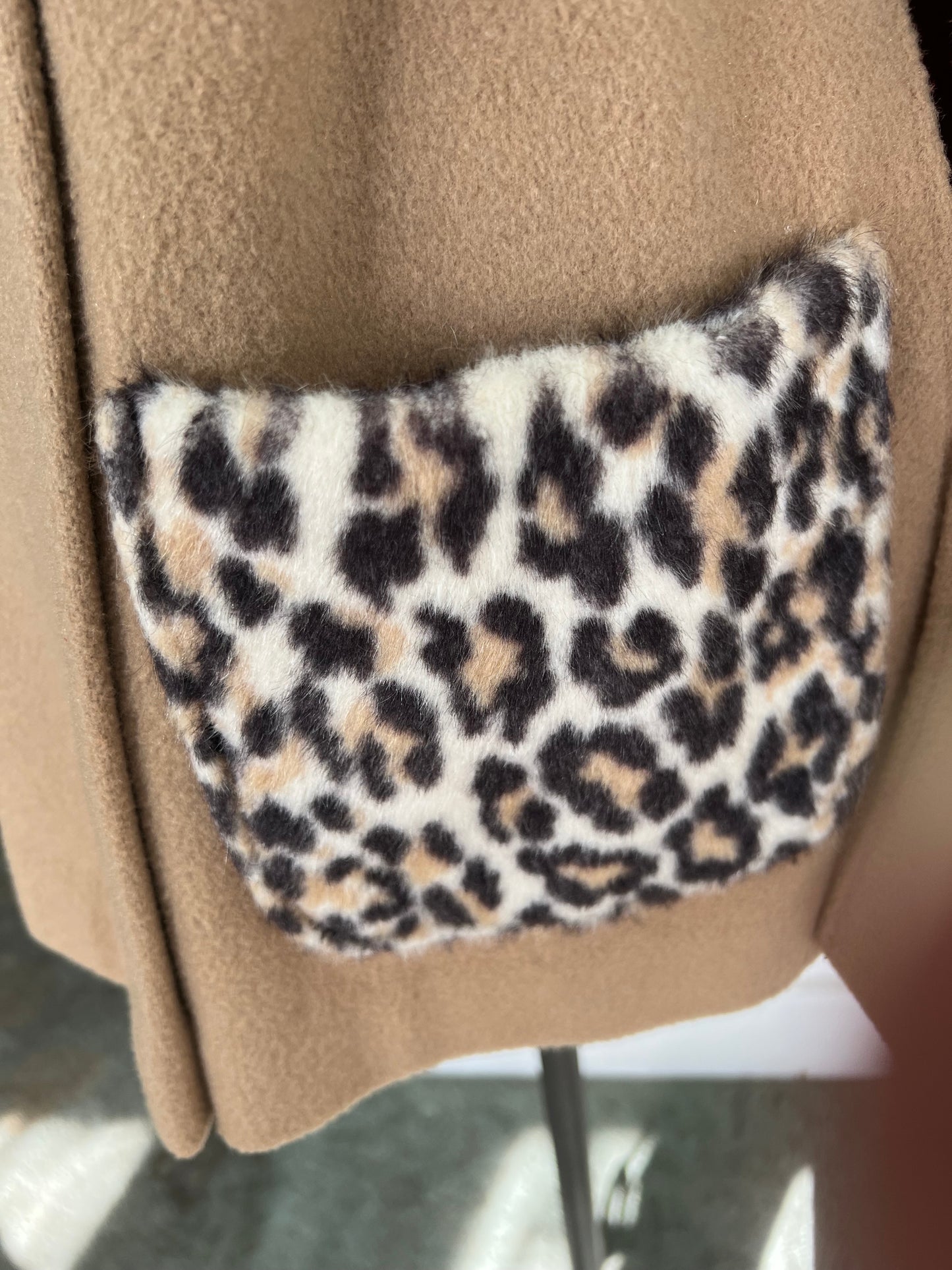 1960's Vintage Faux Leopard with Wool Cape Poncho Coat