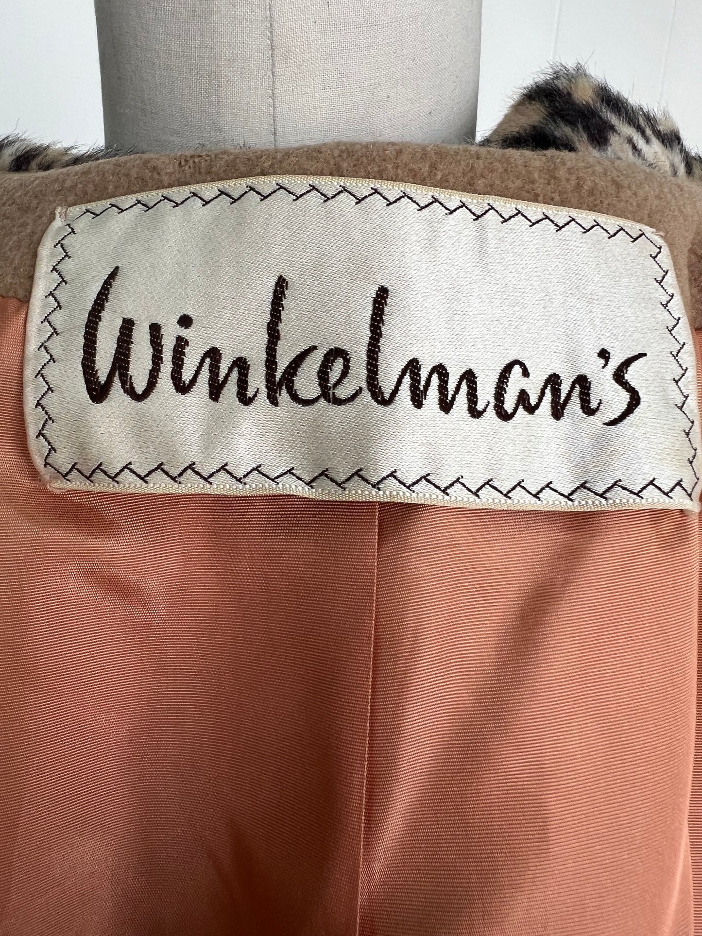 1960's Vintage Faux Leopard with Wool Cape Poncho Coat