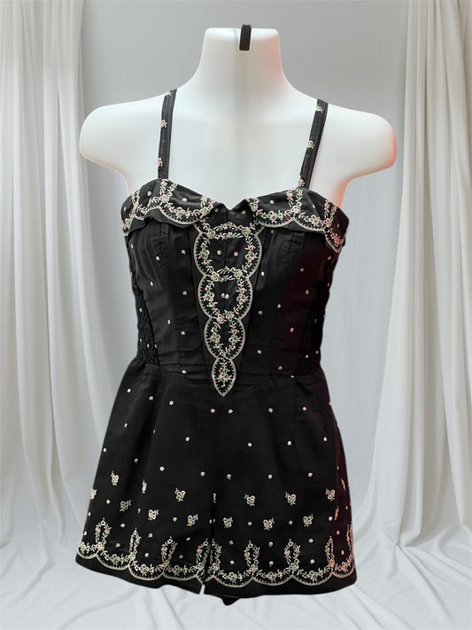 1950 Vintage Jantzen Embordered Swimsuit Romper Playsuit Perfect