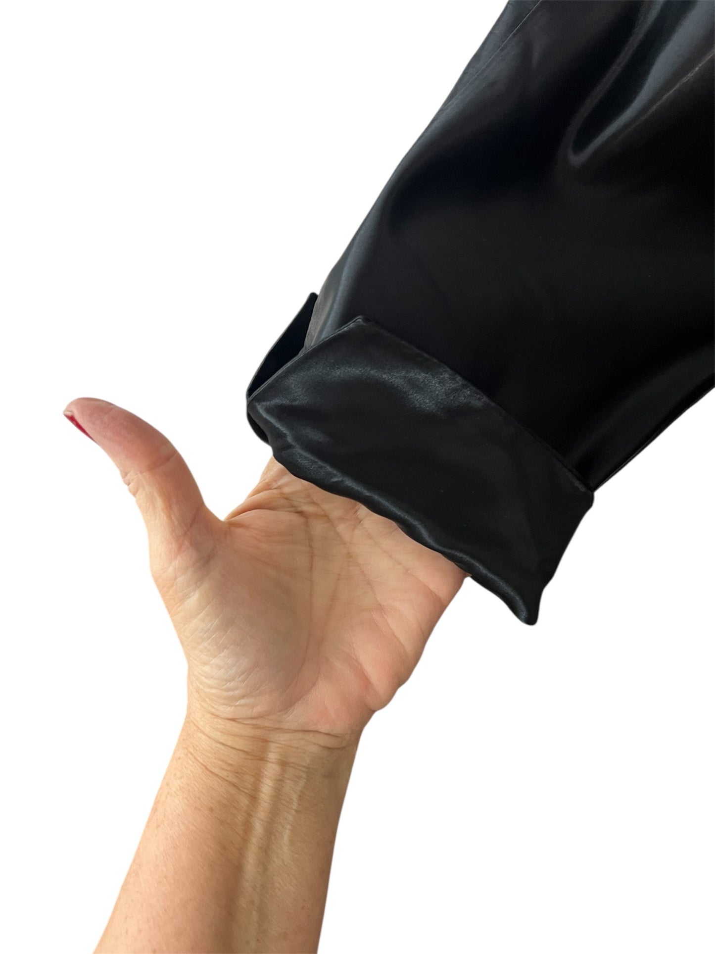 1950's Vintage Frederick's Of Hollywood Filmland Creations Black Satin Circle Wrap Dress Excellent