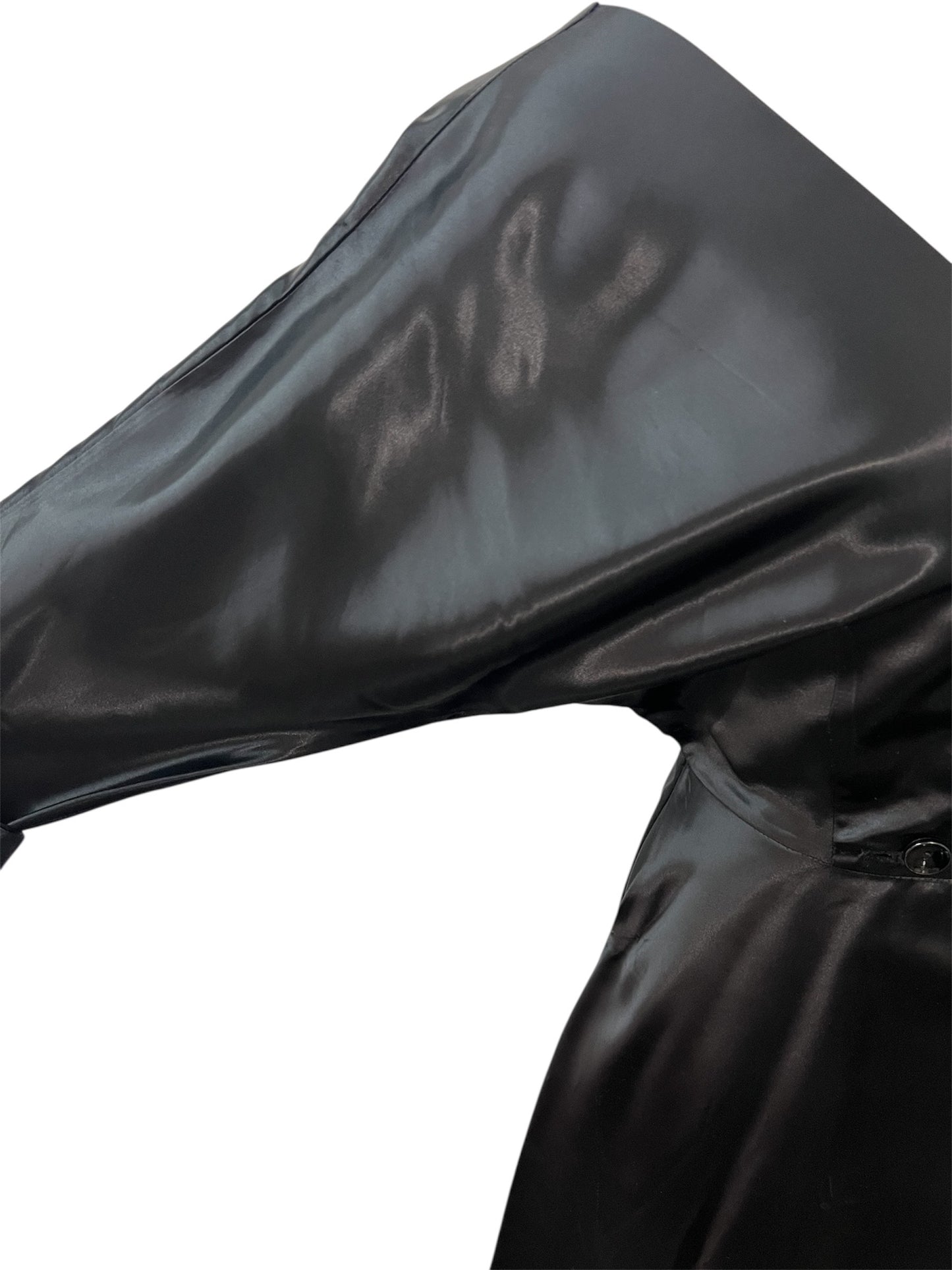 1950's Vintage Frederick's Of Hollywood Filmland Creations Black Satin Circle Wrap Dress Excellent