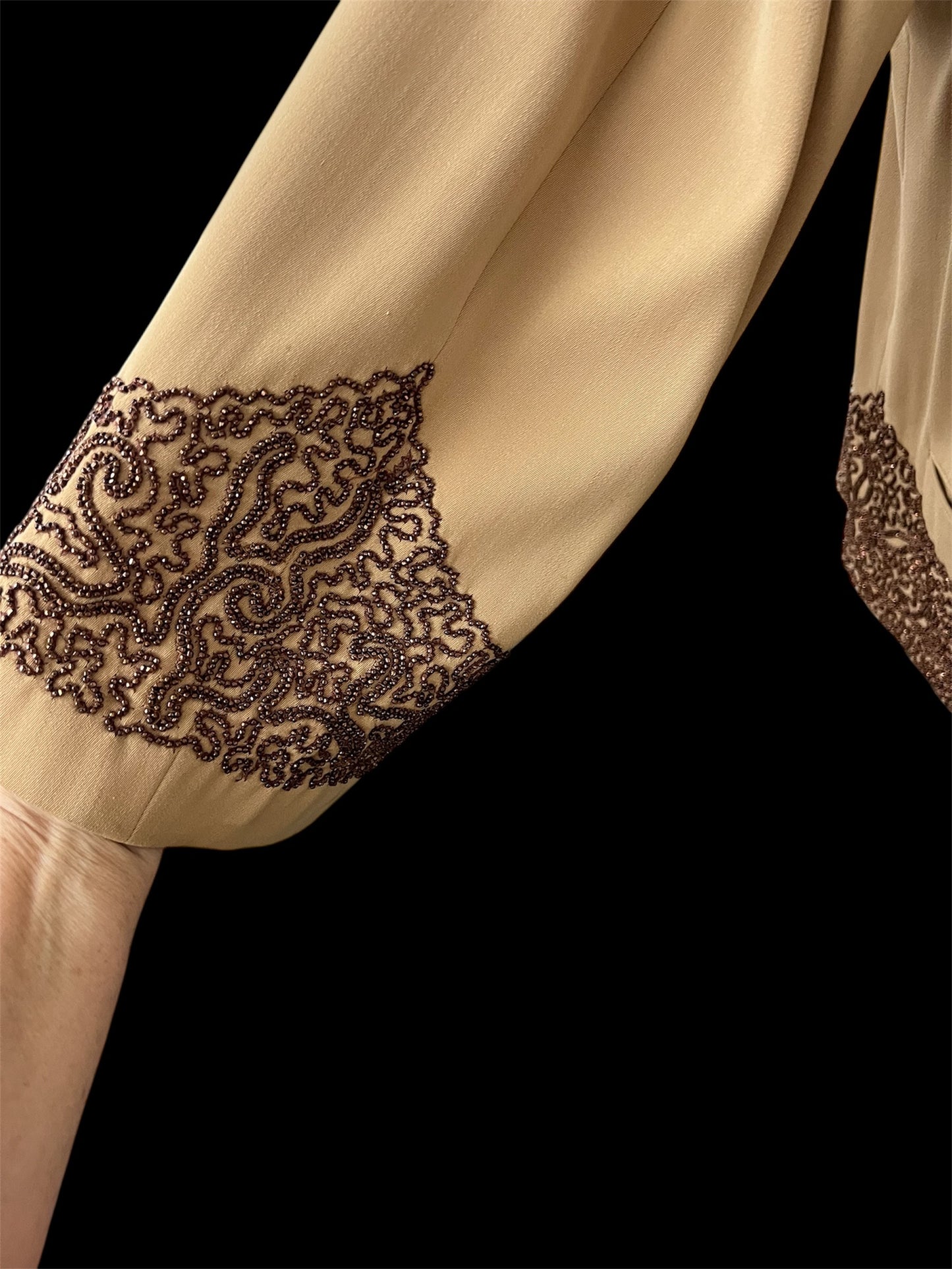 1940's Vintage Wool Gab Beaded Evening Swing Coat Beautiful & Perfect